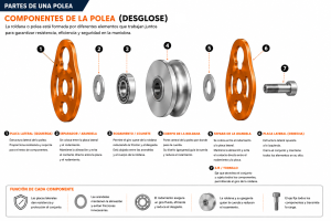 partes de una polea de trabjo en alturas 