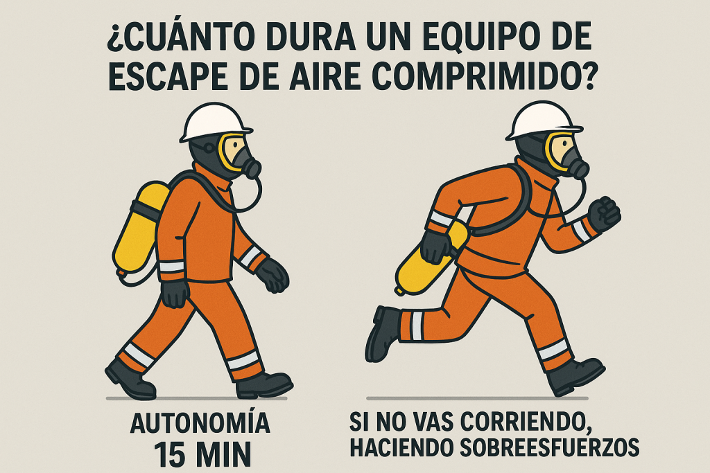 DURACIÓN REAL DE UN EQUIPO DE ESCAPE DE AIRE COMPRIMIDO