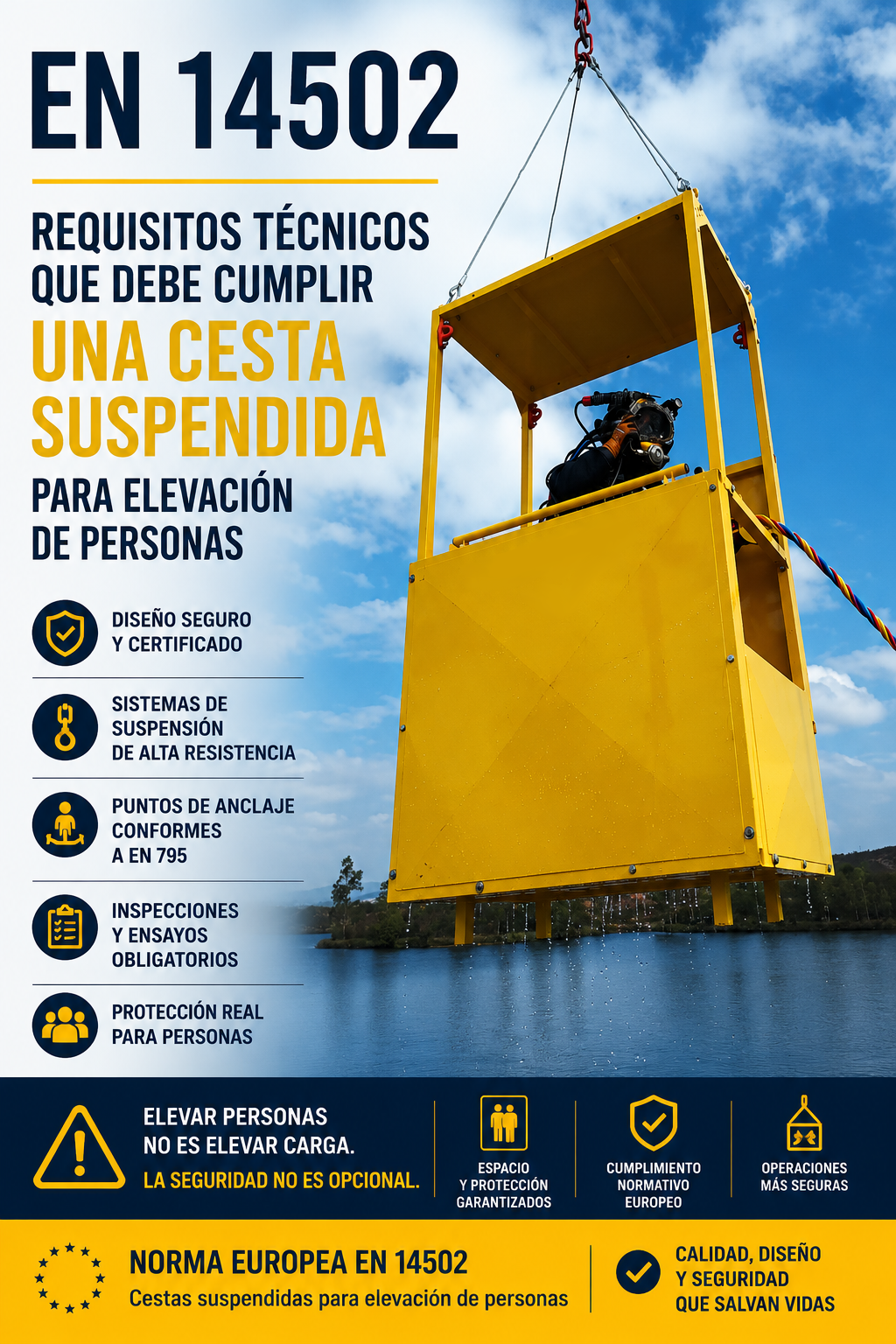 EN 14502: Cestas suspendidas para elevación de personas. Requisitos ...